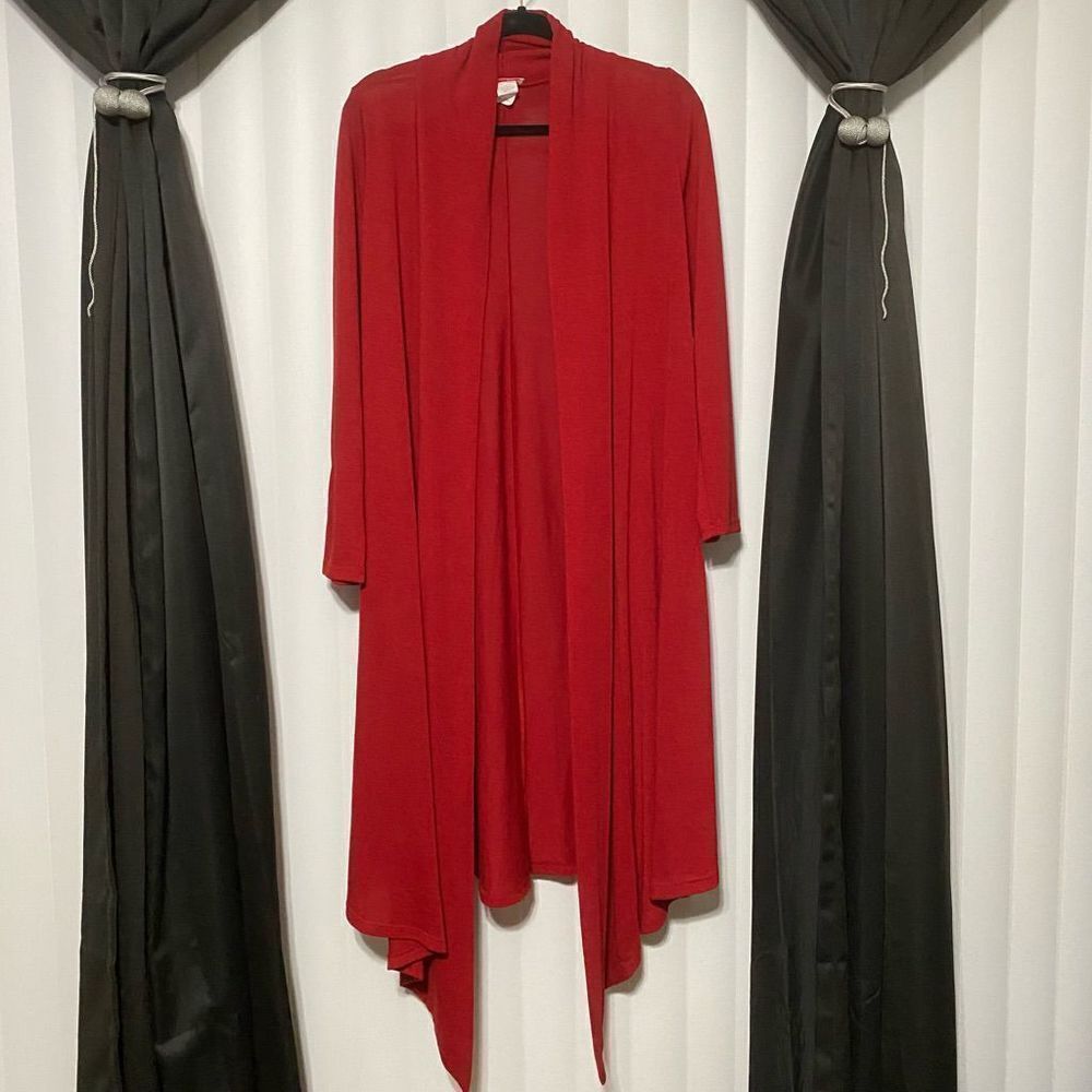 Pretty Young Thing red ankle length short/long cardigan -little heavy weight